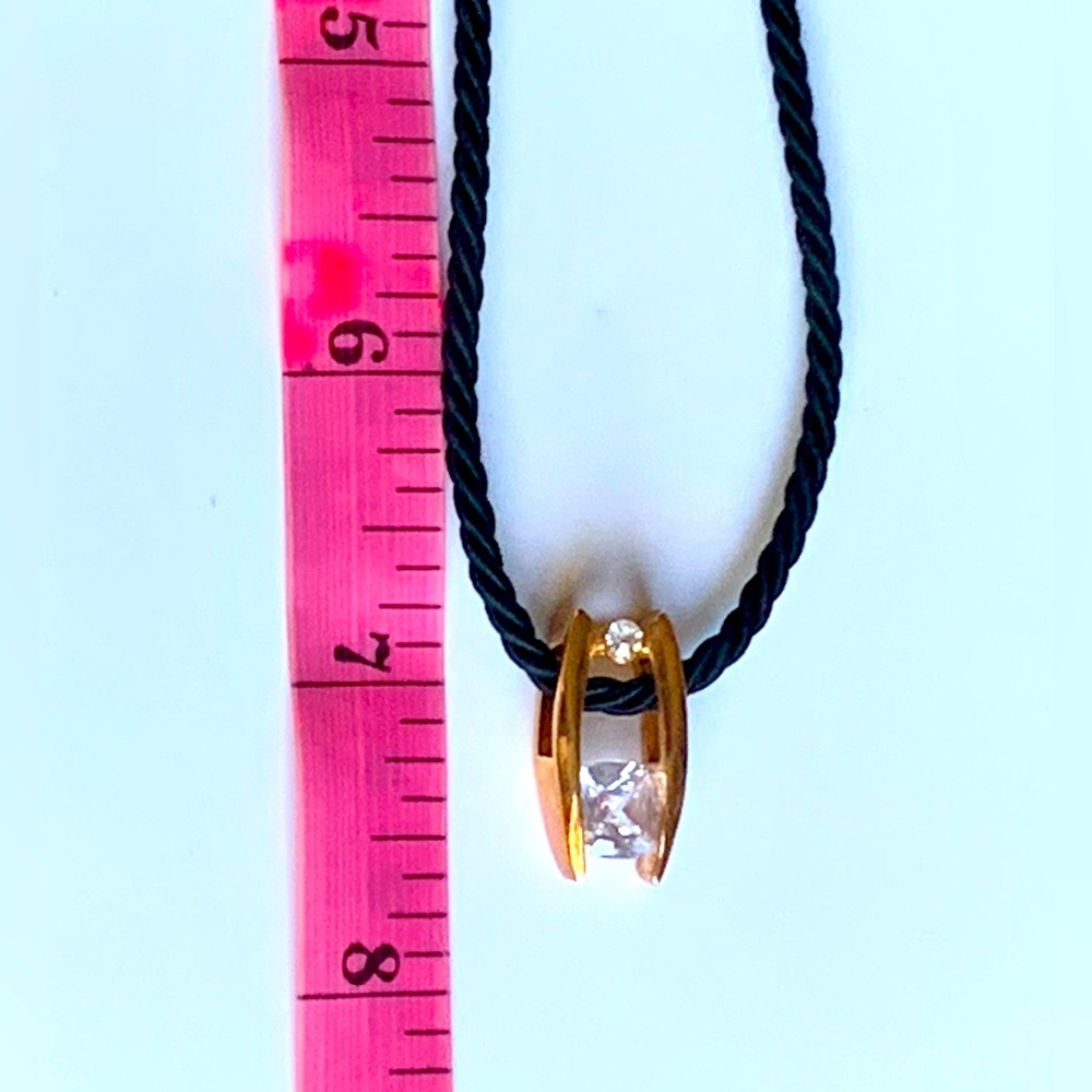💎 Genuine Cubic Zirconia Gold Tone Pendant Necklace by Cookie Lee